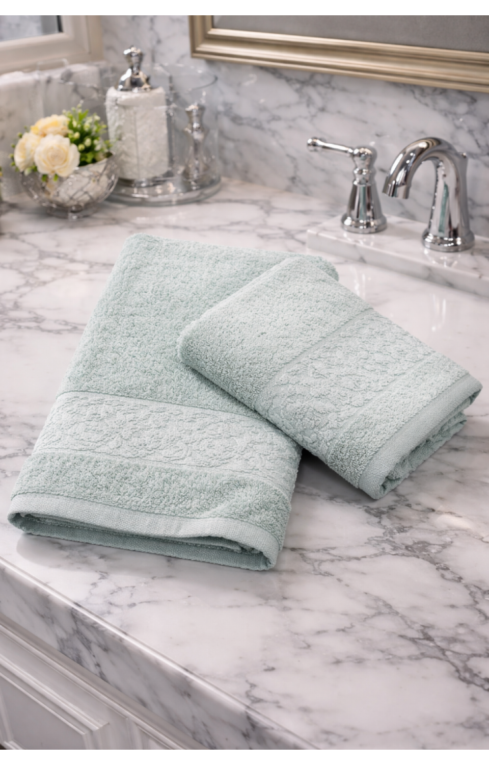 %70 Bambu %30 Pamuk İpinden 1 Adet 50x90cm 1 Adet 70x140cm Kadın Erkek Banyo Havlusu Yeşil