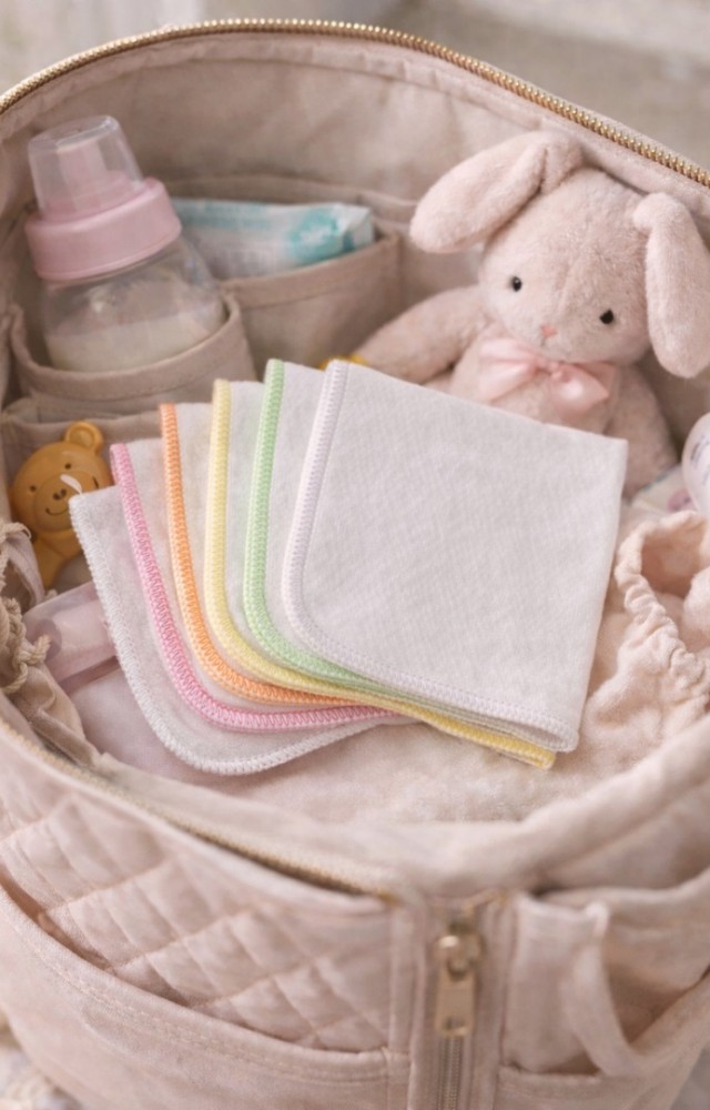 12 Adet %100 Pamuk 24x24 cm Yumuşak Doku Bebek Ağız Bezi