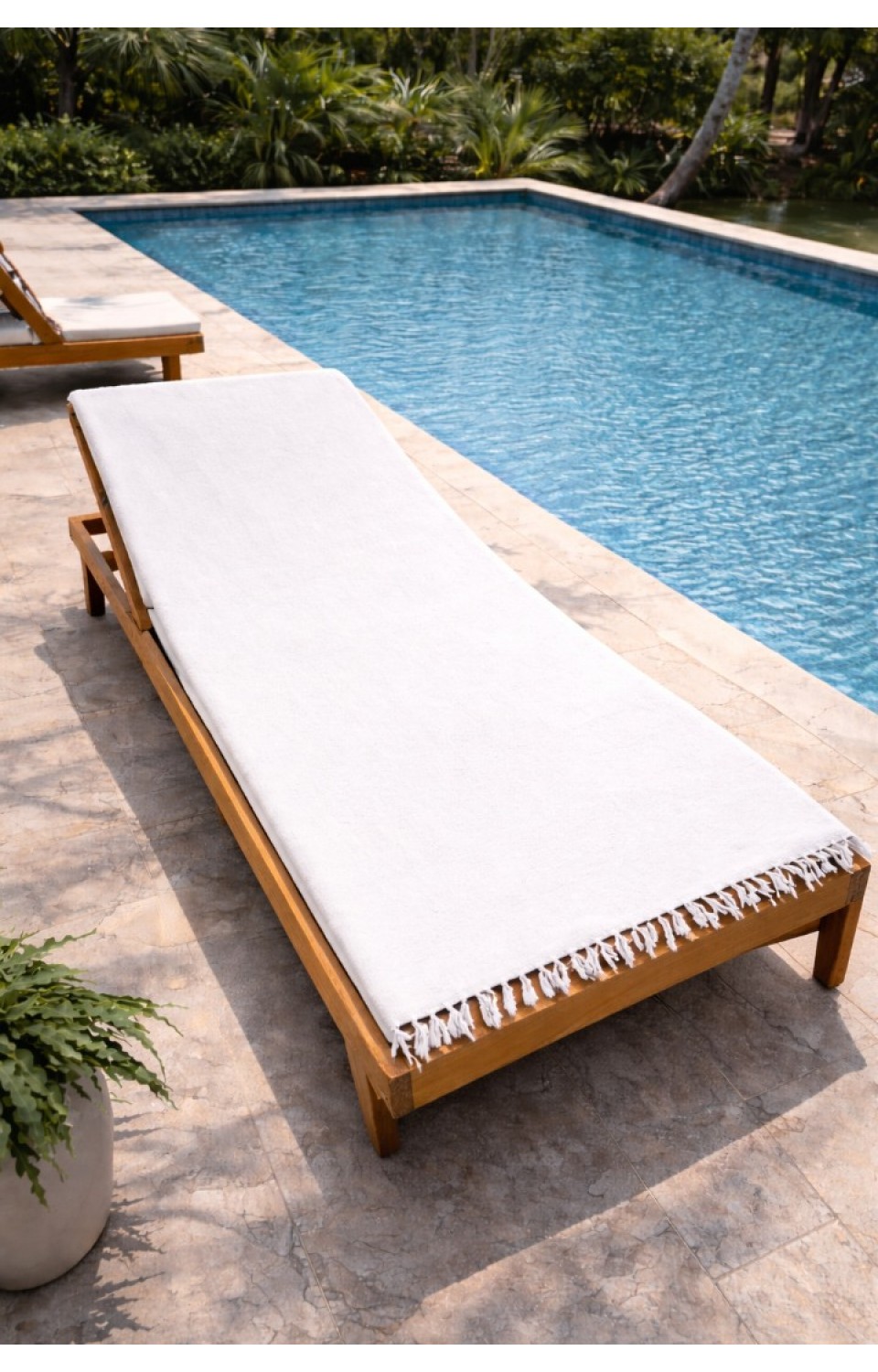 Çizgili %100 Pamuk 90x180 cm Peştemal Plaj Banyo Havlusu Beyaz