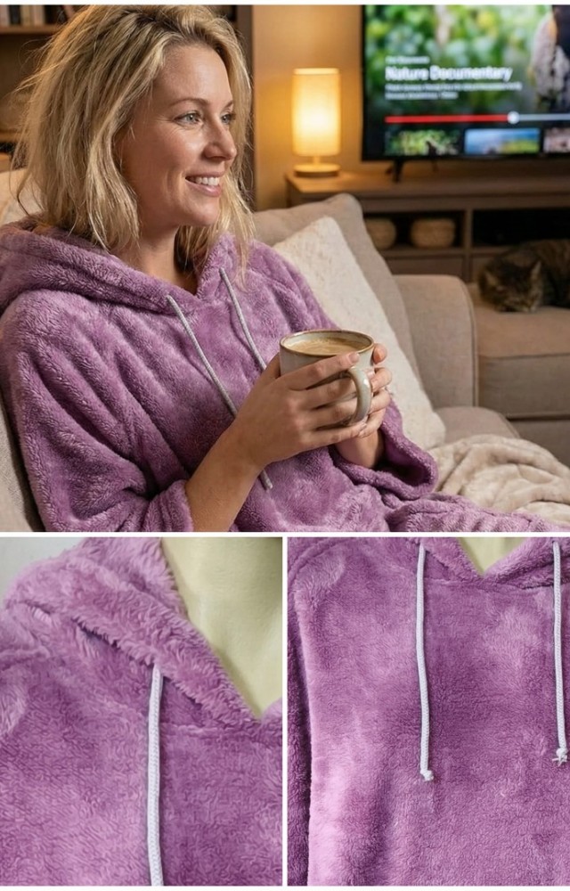 Giyilebilir Ev Battaniyesi Yumuşak Dokusuyla Sıcak Tutar