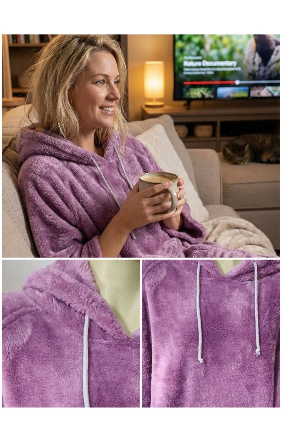 Giyilebilir Ev Battaniyesi Yumuşak Dokusuyla Sıcak Tutar