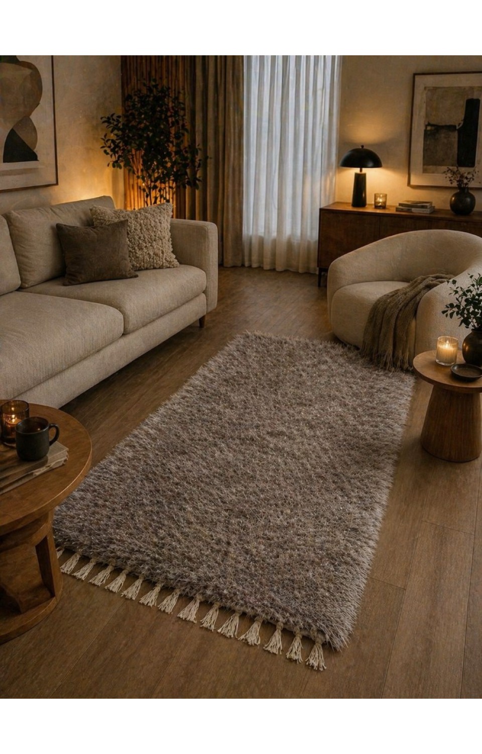 El Dokuma Bambu Viskon Yumuşak İplik 70x140 cm Peluş Halı Paspas Gri El Dokuma Bambu Viskon Yumuşak İplik 70x140 cm Peluş Halı Paspas Gri