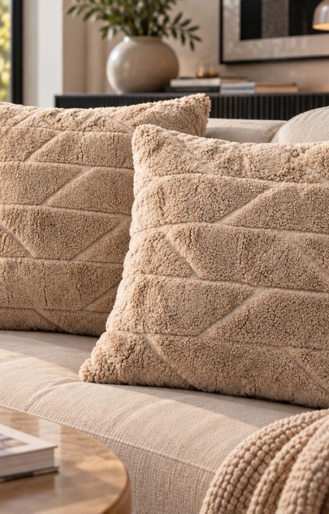 Wellsoft Fermuarlı 40x40cm Yüksek Premium Kalite Kırlent Kahve