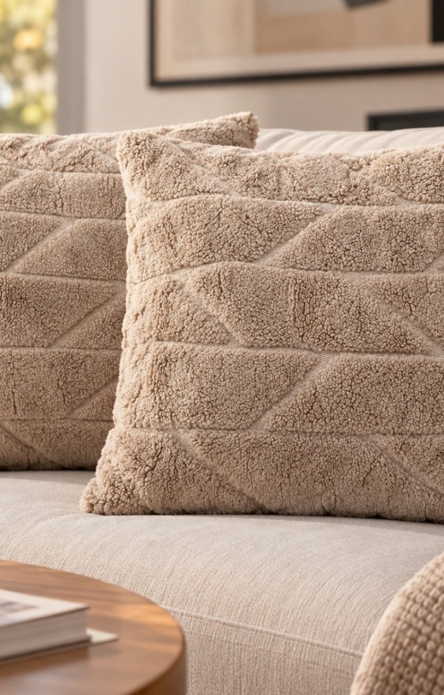 Wellsoft Fermuarlı 40x40cm Yüksek Premium Kalite Kırlent Kahve