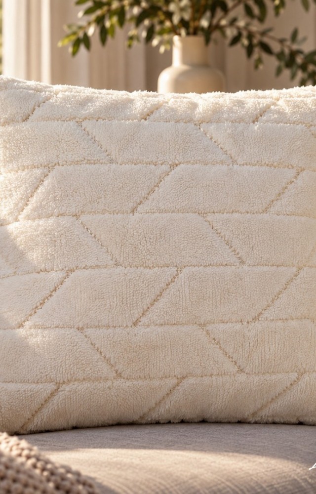 Wellsoft Fermuarlı 40x40cm Yüksek Premium Kalite Kırlent Krem