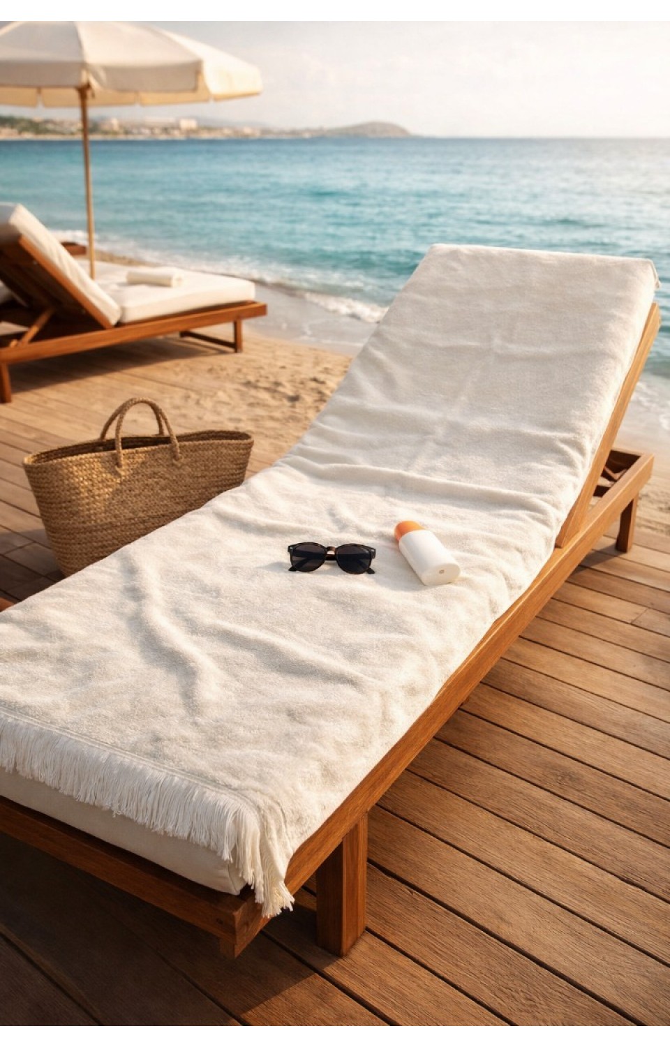Pamuk Şezlong Havlusu 90x150cm Denizde Plajda Kullanıma Uygun Çabuk Kuruyan Büyük Boy Banyo Havlusu