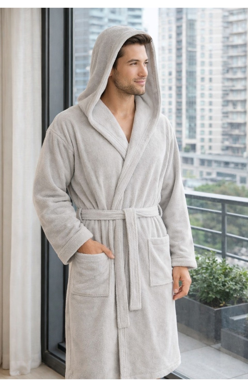 Bambu Penye İplik Yumuşak Dokulu Su Emiciliği Yüksek Unisex Kadın Erkek Bornoz