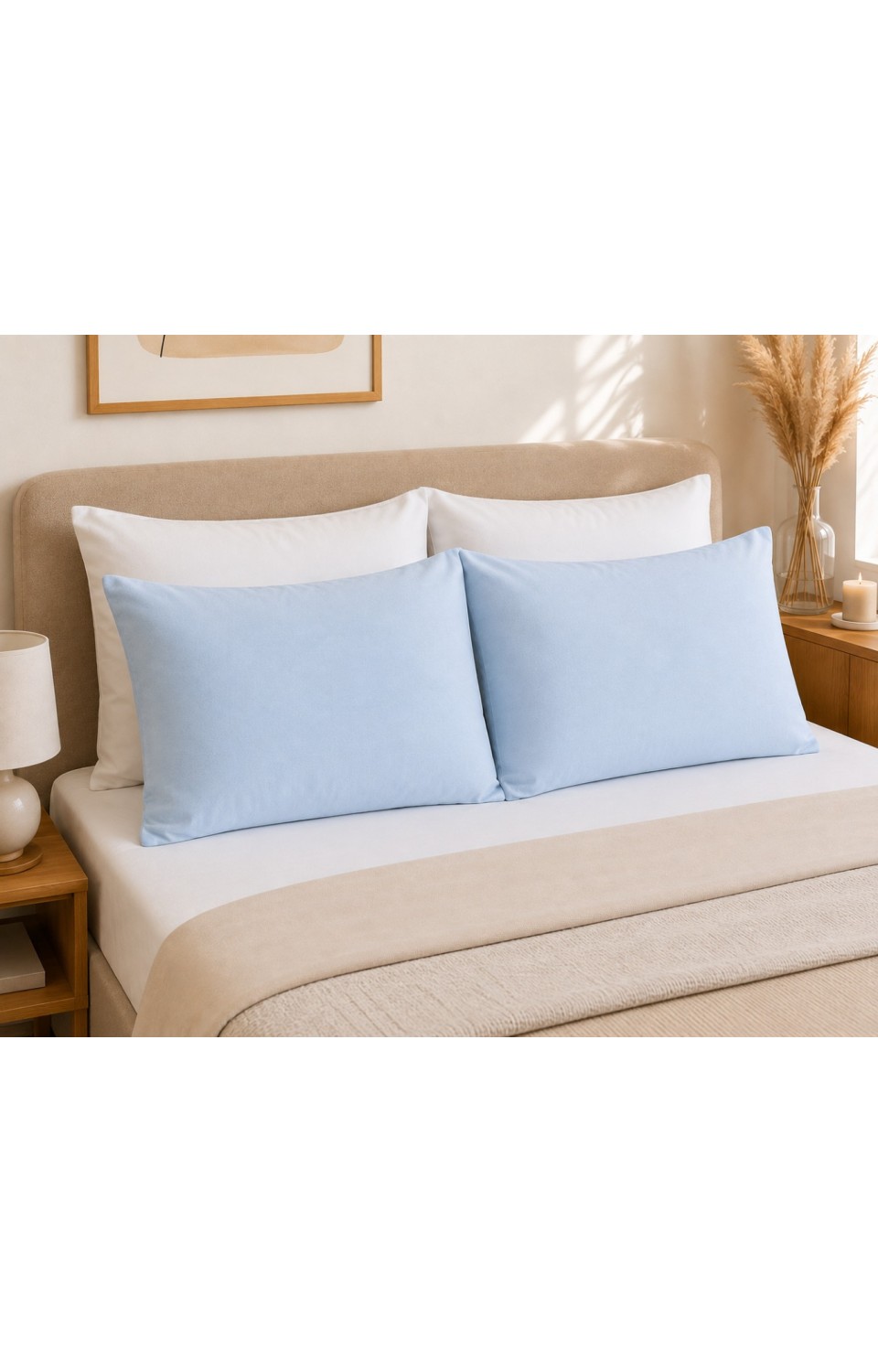 2 Adet 50x70 cm %70 Pamuk %30 Polycotton Yastık Kılıfı Mavi 2 Adet 50x70 cm %70 Pamuk %30 Polycotton Yastık Kılıfı Mavi
