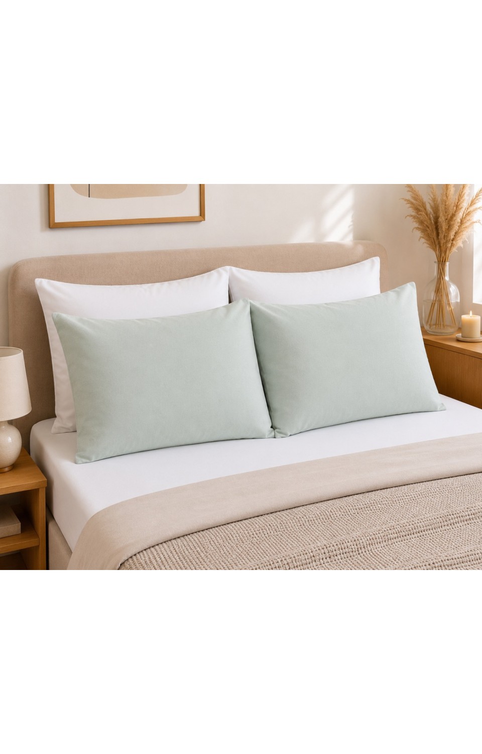 2 Adet 50x70 cm %70 Pamuk %30 Polycotton Yastık Kılıfı Yeşil 2 Adet 50x70 cm %70 Pamuk %30 Polycotton Yastık Kılıfı Yeşil