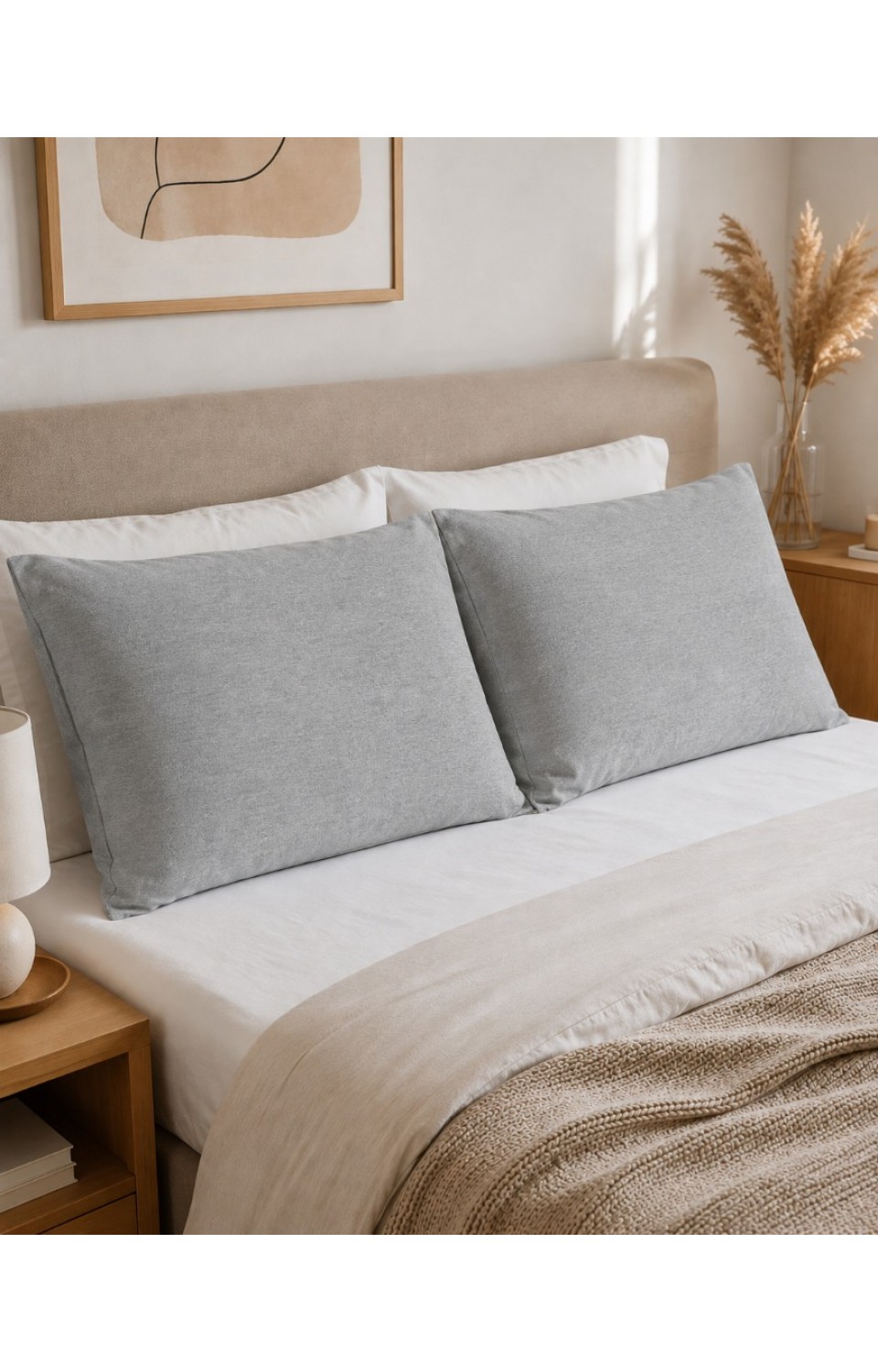2 Adet 50x70 cm %70 Pamuk %30 Polycotton Yastık Kılıfı Gri 2 Adet 50x70 cm %70 Pamuk %30 Polycotton Yastık Kılıfı Gri
