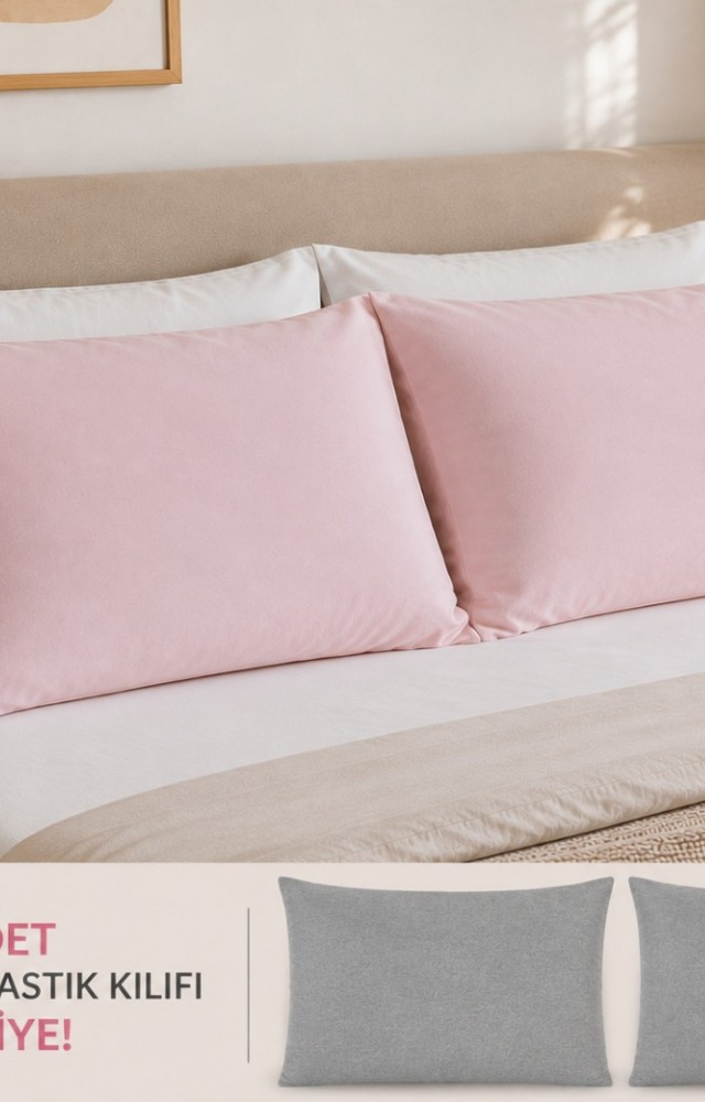 2 Adet 50x70 cm %70 Pamuk %30 Polycotton Yastık Kılıfı (2 Adet Hediye)
