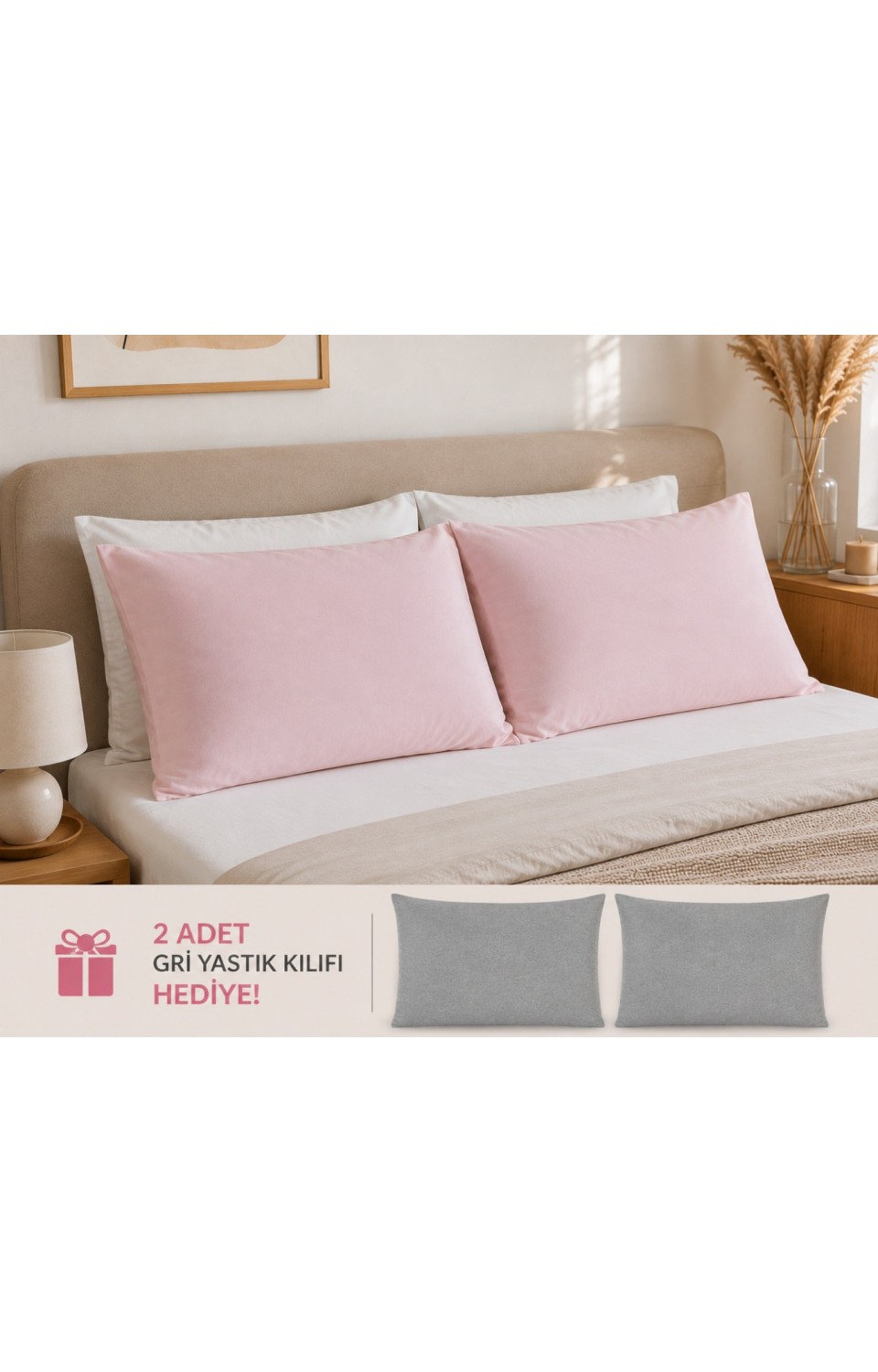 2 Adet 50x70 cm %70 Pamuk %30 Polycotton Yastık Kılıfı (2 Adet Hediye) 2 Adet 50x70 cm %70 Pamuk %30 Polycotton Yastık Kılıfı (2 Adet Hediye)