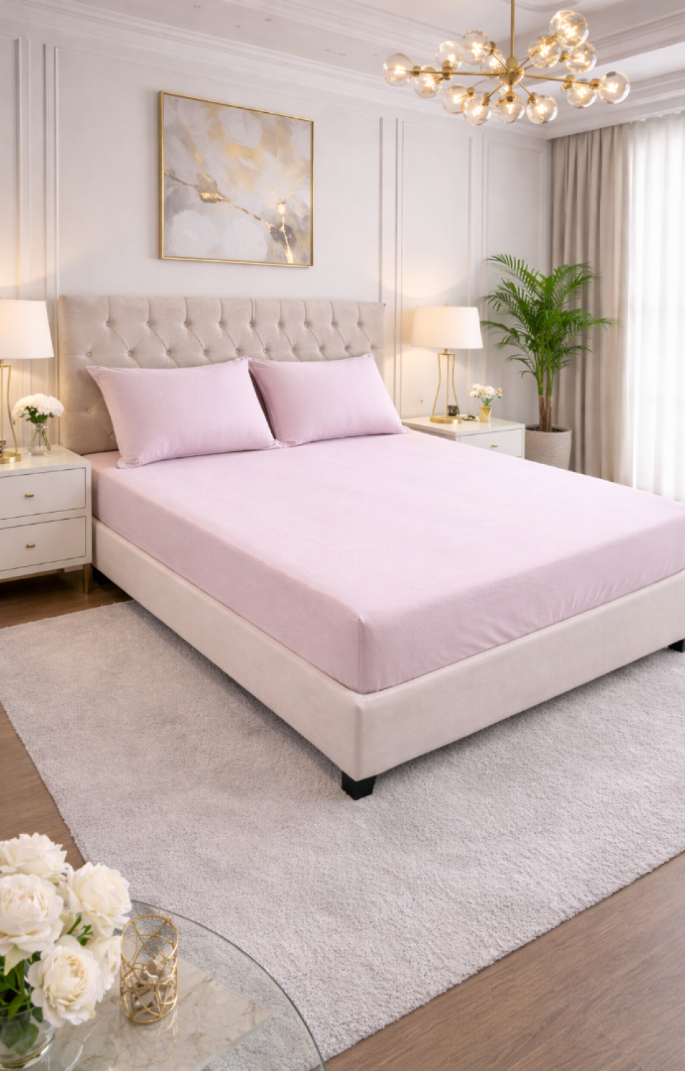 Ranforce Kumaş 1 Adet Lastikli Çarşaf 2 Adet Yastık Kılıfı  Çift Kişilik Çarşaf Takımı 