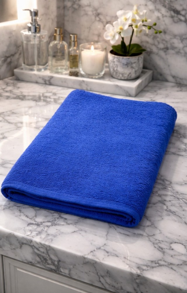 %100 Pamuk Düz Banyo Havlusu 100x150 cm – Yüksek Emicilik & Yumuşak Doku