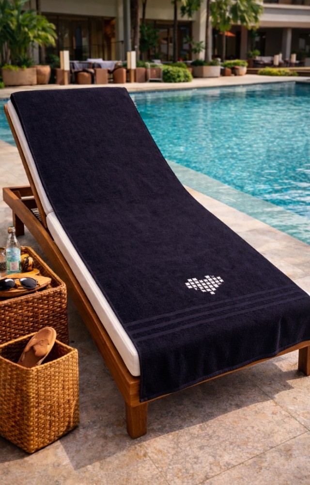 Siyah 70x200 cm Şezlong & Sauna Havlusu