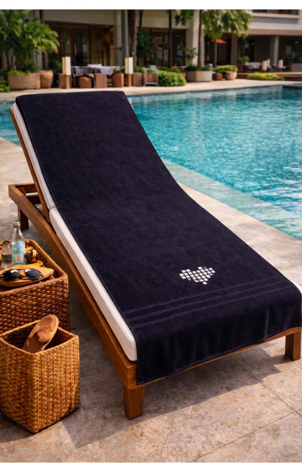 Siyah 70x200 cm Şezlong & Sauna Havlusu