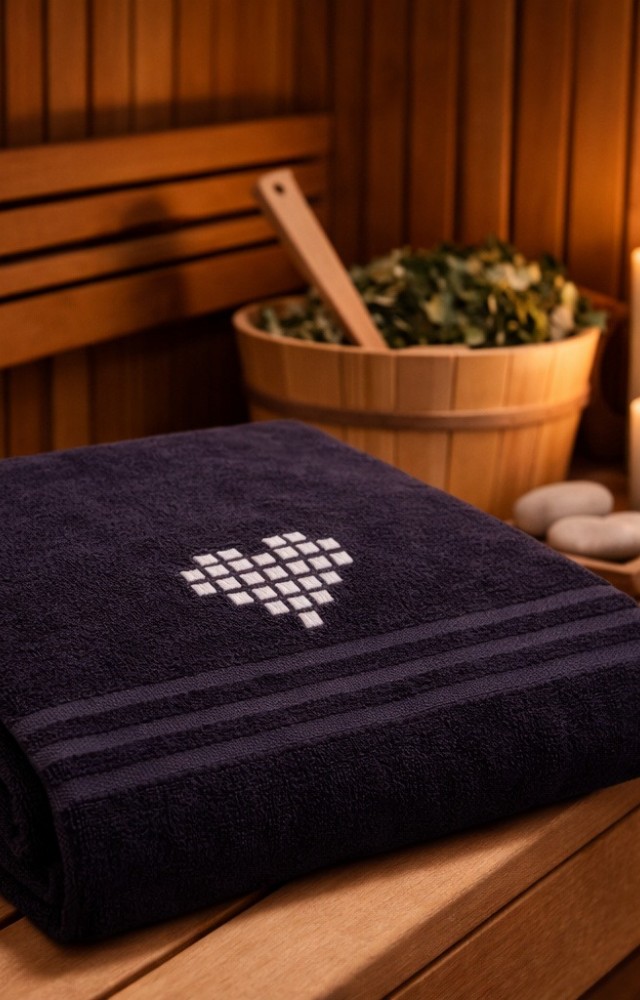 Siyah 70x200 cm Şezlong & Sauna Havlusu