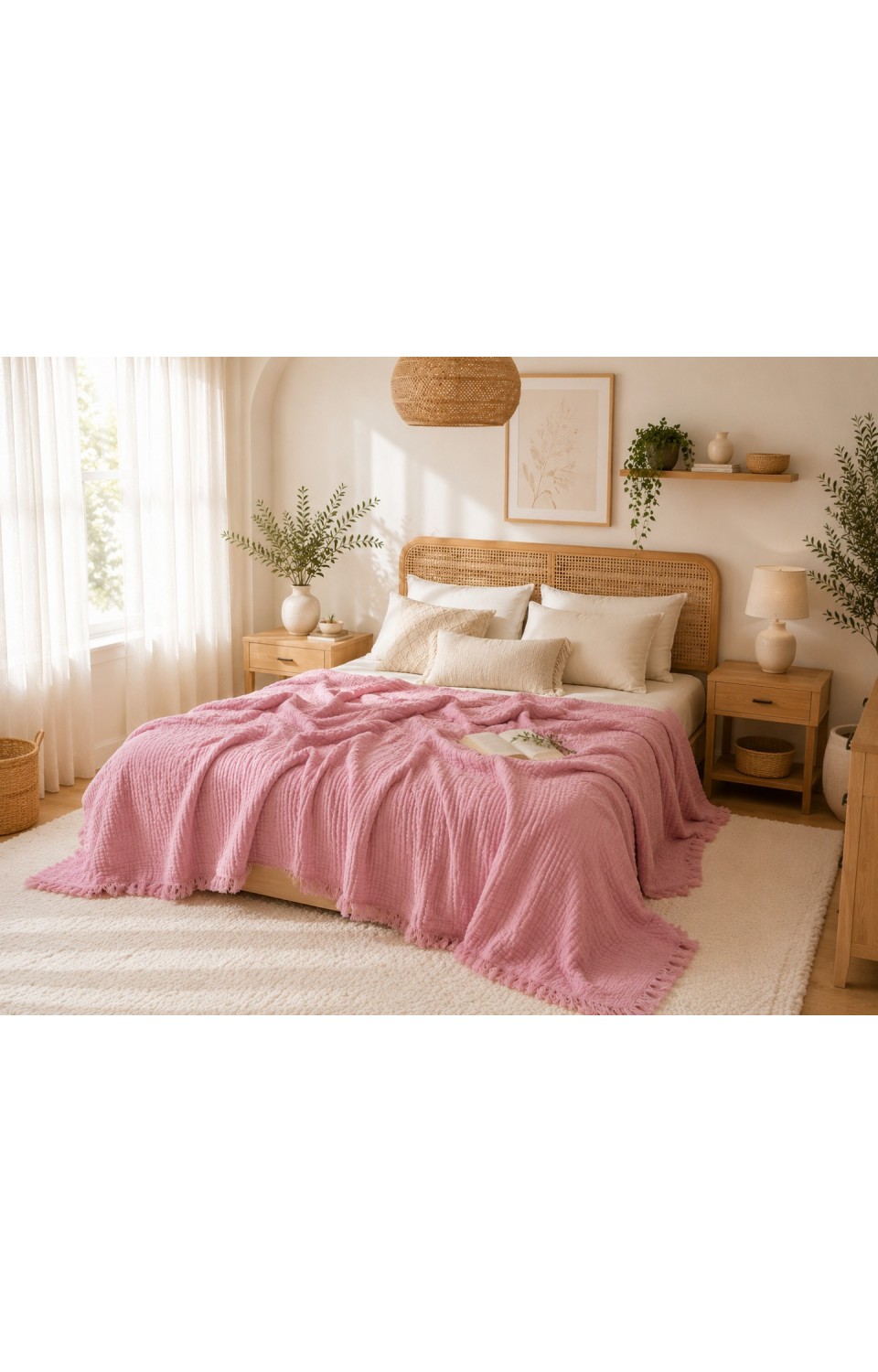 Müslin Doğal Pamuk Penye İpinden Üretilme %100 Pamuk 260x280cm Battal Boy Yatak Örtüsü Pike Pembe Müslin Doğal Pamuk Penye İpinden Üretilme %100 Pamuk 260x280cm Battal Boy Yatak Örtüsü Pike Pembe
