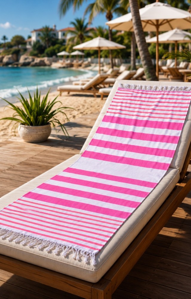 2'li Pamuk 70x120cm ve 70x125 cm Peştemal Plaj Banyo Havlusu