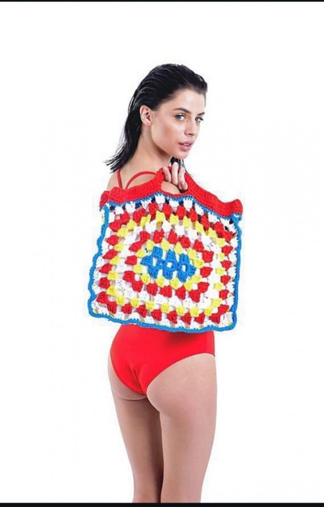 Kadın Yazlık Plajlık Kimono Çanta Takım Beyaz